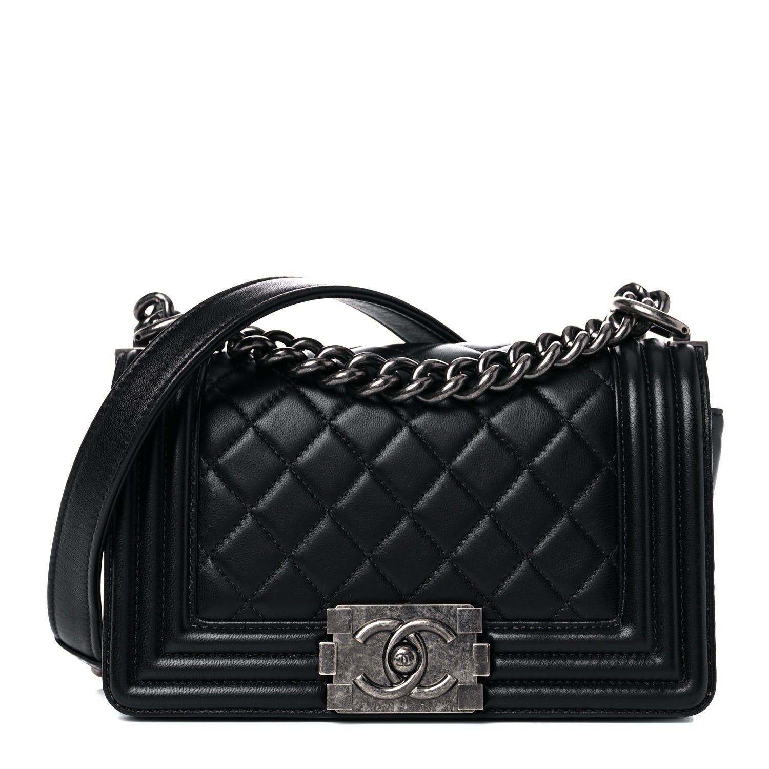 Chanel Lambskin Quilted Small Boy Flap Black 1 of 15