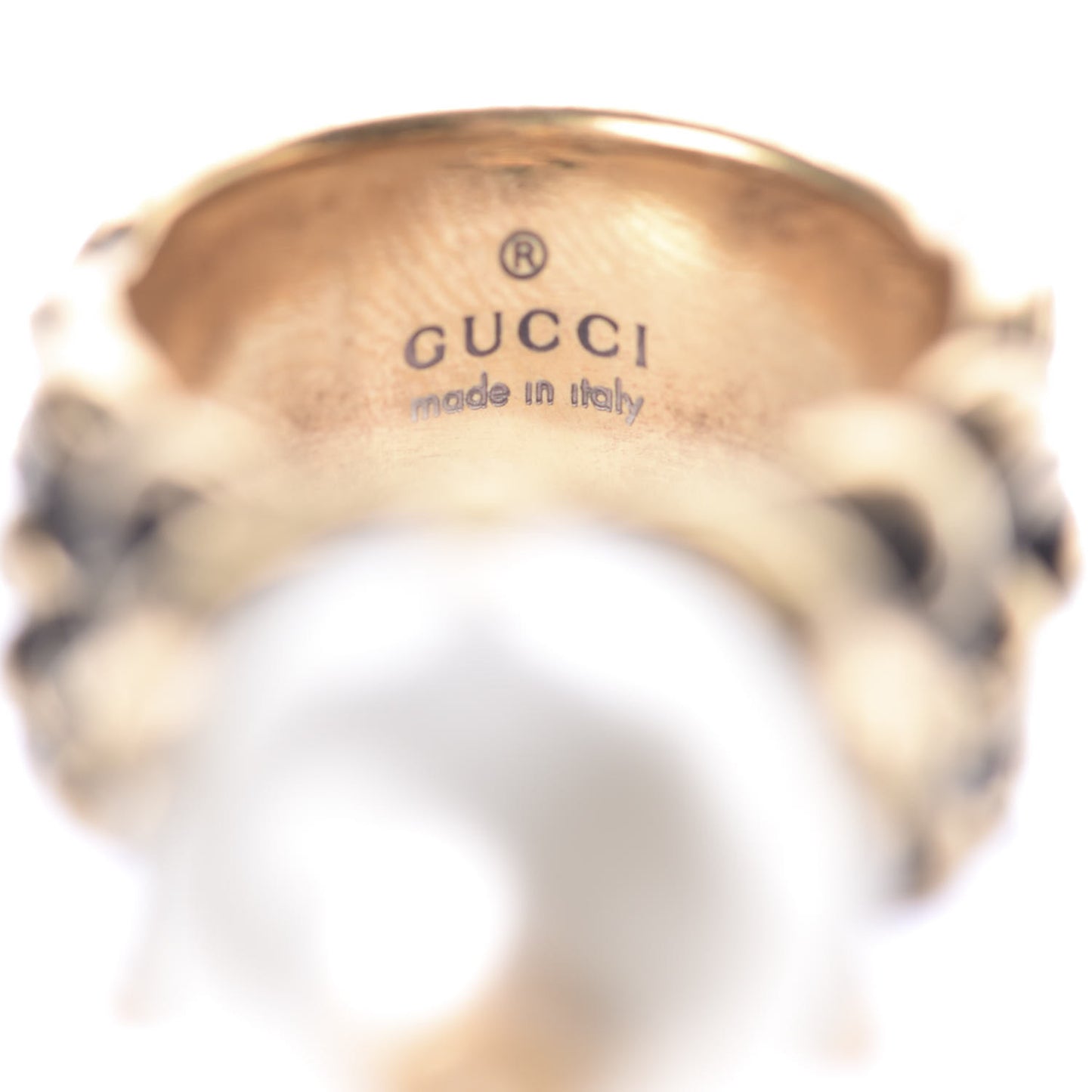Metal Pearl Ring 6 Aged Gold