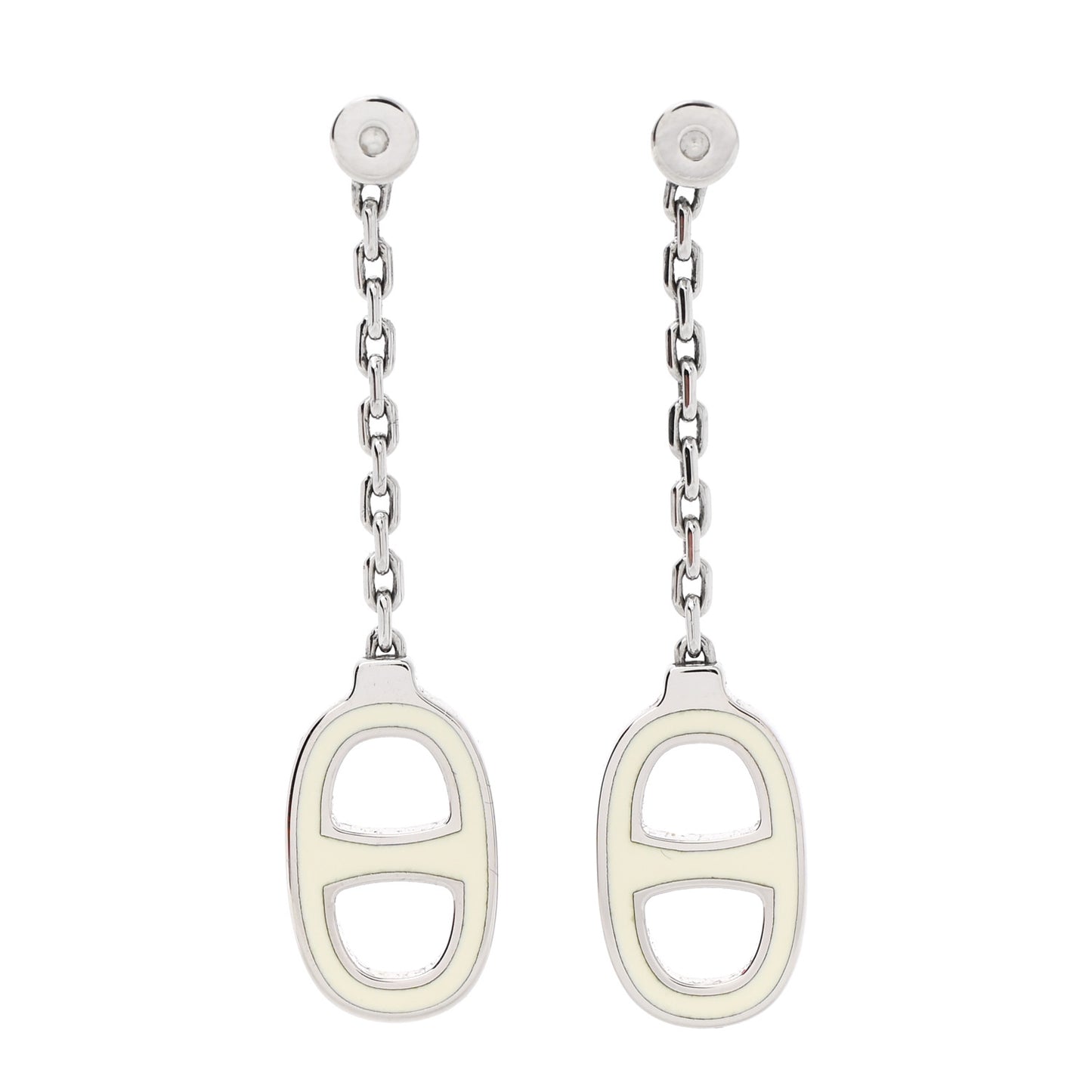 Palladium Lacquered Farandole Drop Earrings Ecru