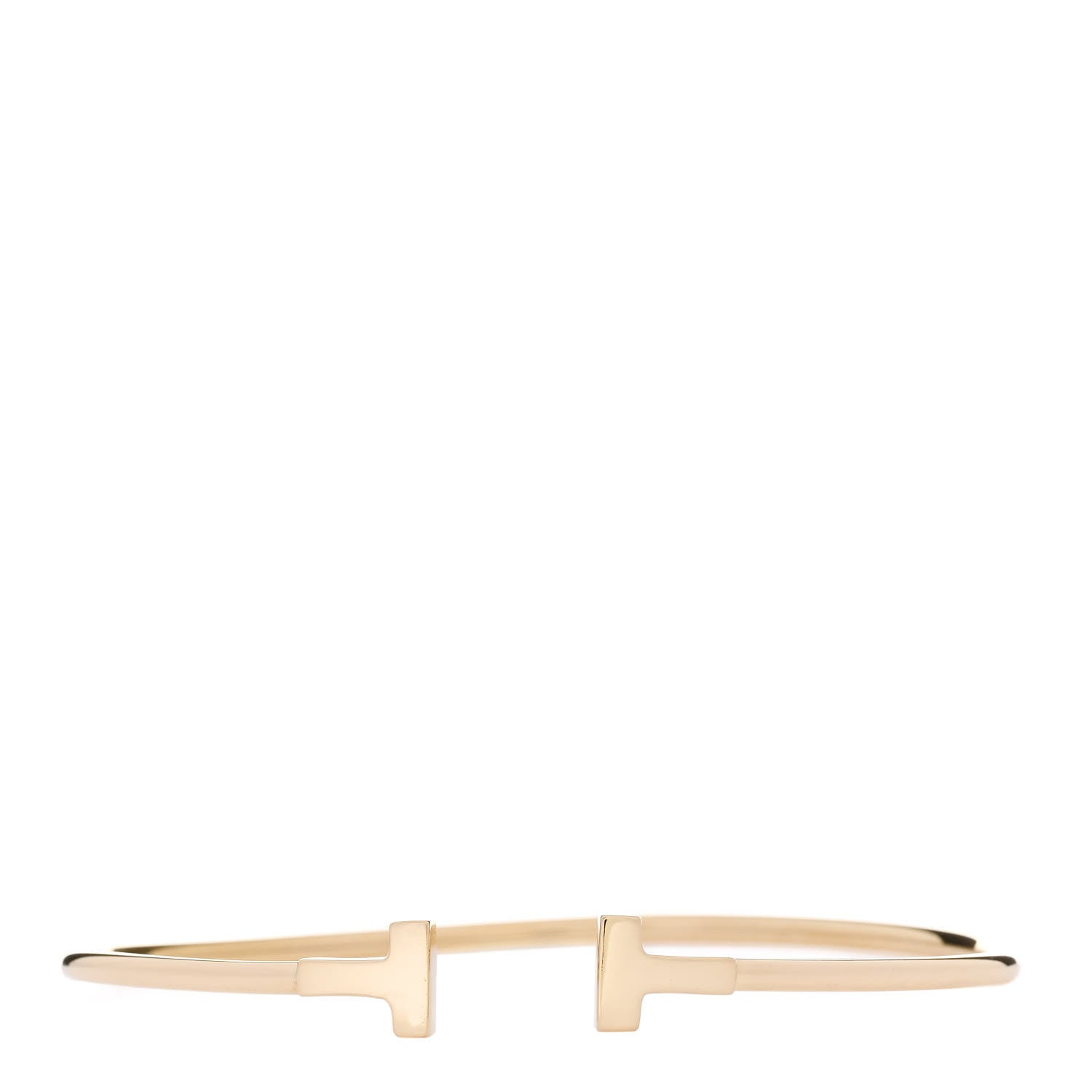 Tiffany 18K Yellow Gold Narrow T Wire Bracelet 1 of 3