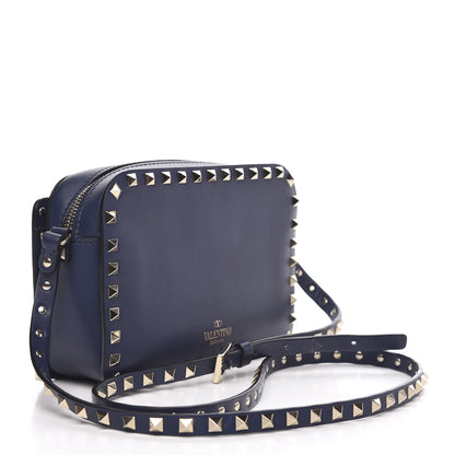 Valentino Garavani Calfskin Rockstud Flip Lock Camera Crossbody Bag Marine 3 of 9