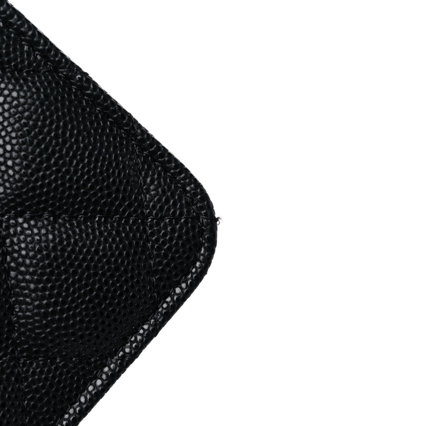 Caviar Quilted Pocket Twins Clutch With Chain Black