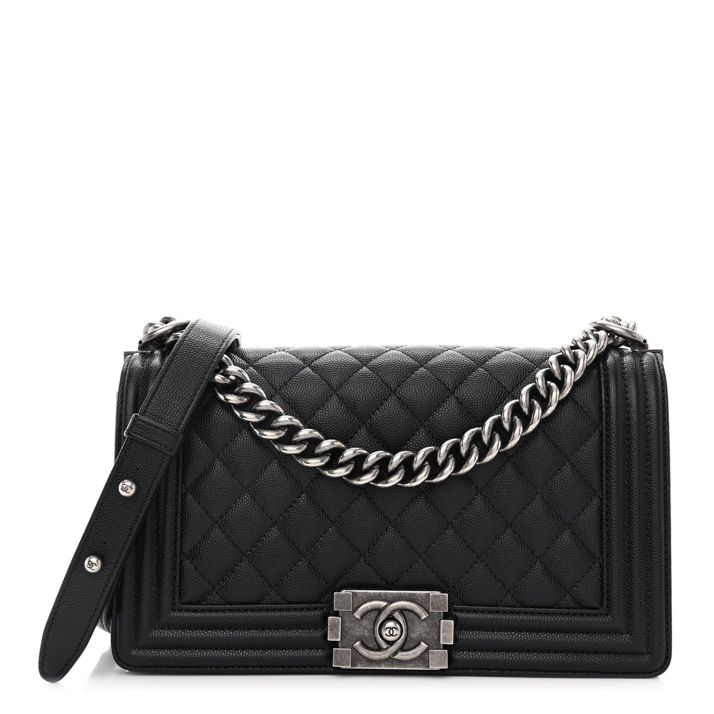 Caviar Quilted Medium Boy Flap Black