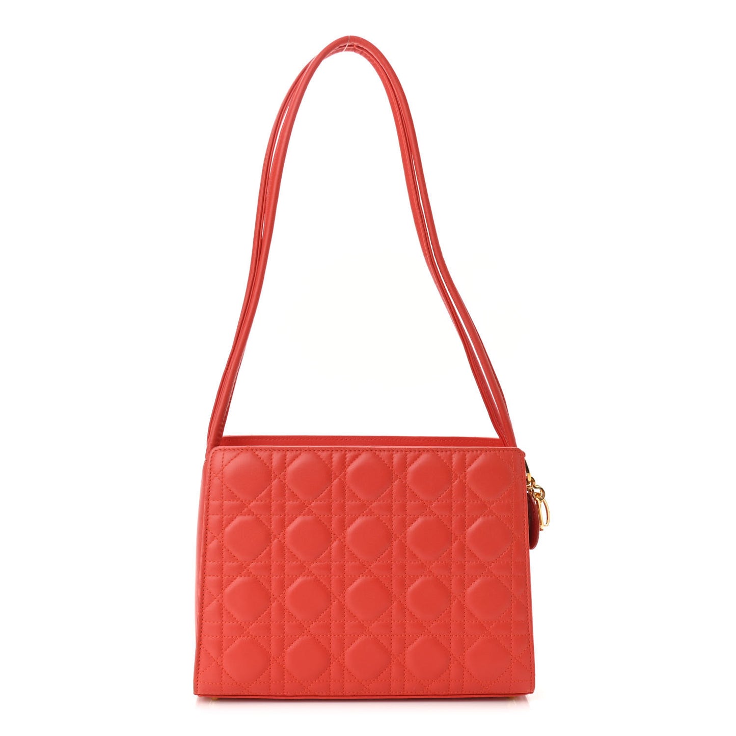 Lambskin Cannage Shoulder Bag Orange