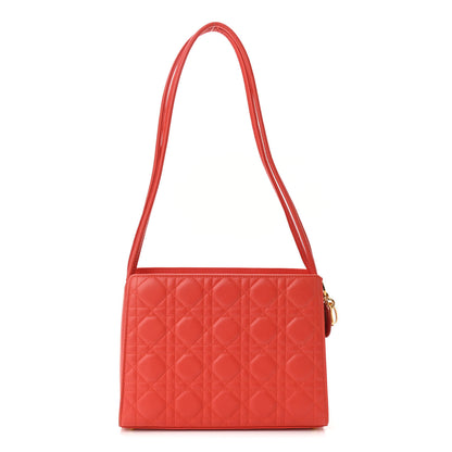 Christian Dior Lambskin Cannage Shoulder Bag Orange 1 of 10