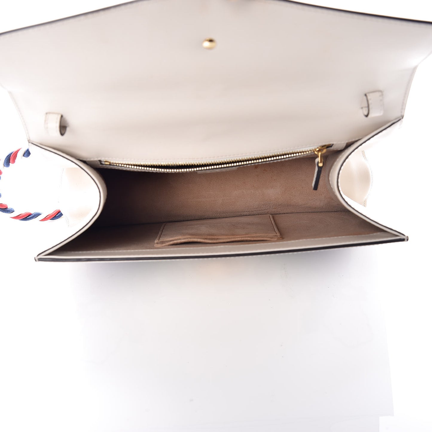 Calfskin Embroidered Medium Sylvie Top Handle Bag White