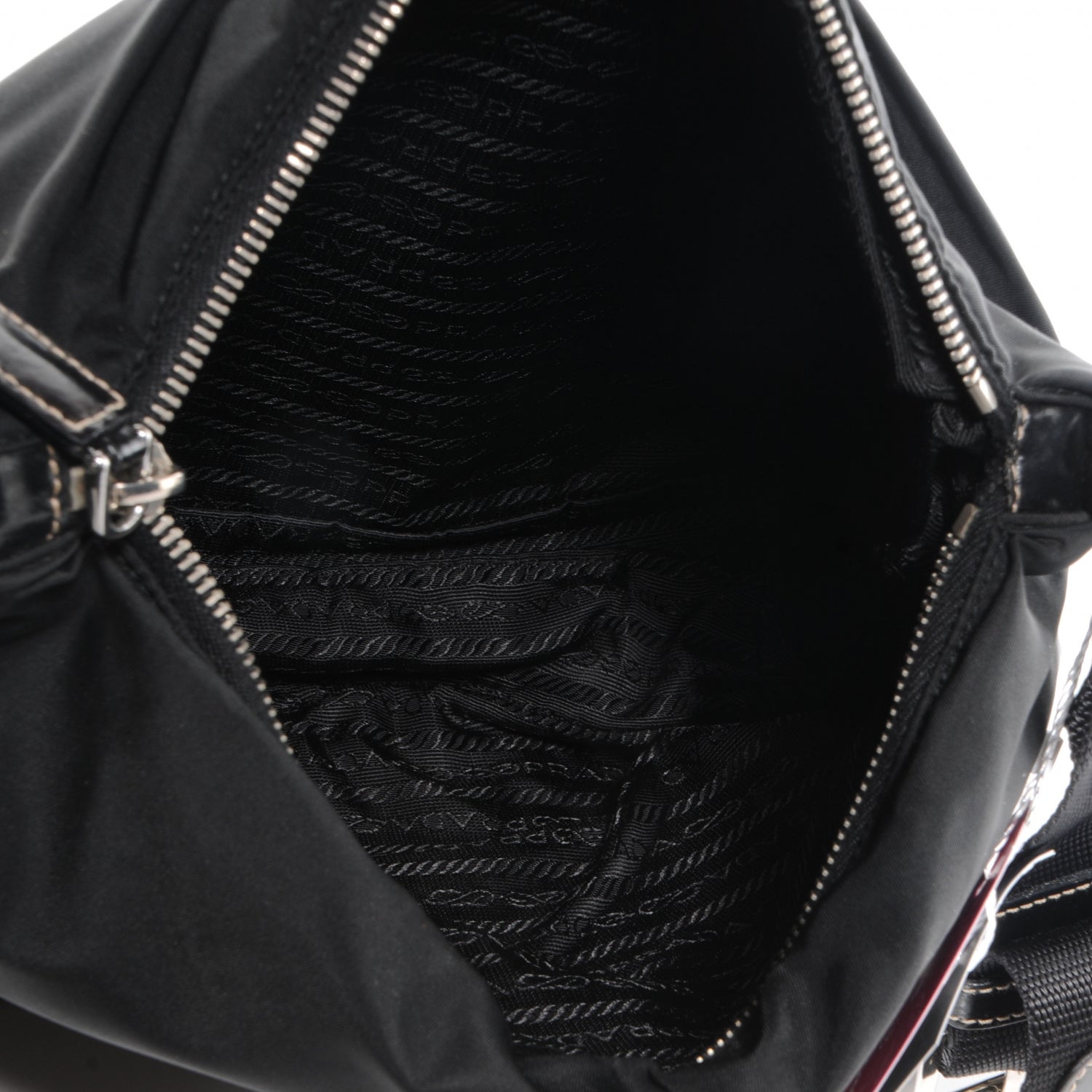 Prada Nylon Flat Messenger Bag Black 5 of 9