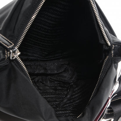 Prada Nylon Flat Messenger Bag Black 5 of 9