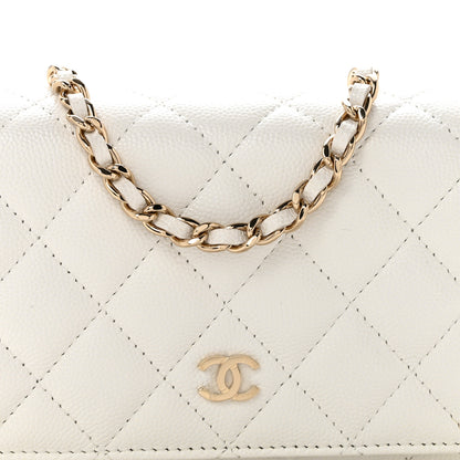 Chanel Caviar Quilted Mini Wallet On Chain WOC White 8 of 11
