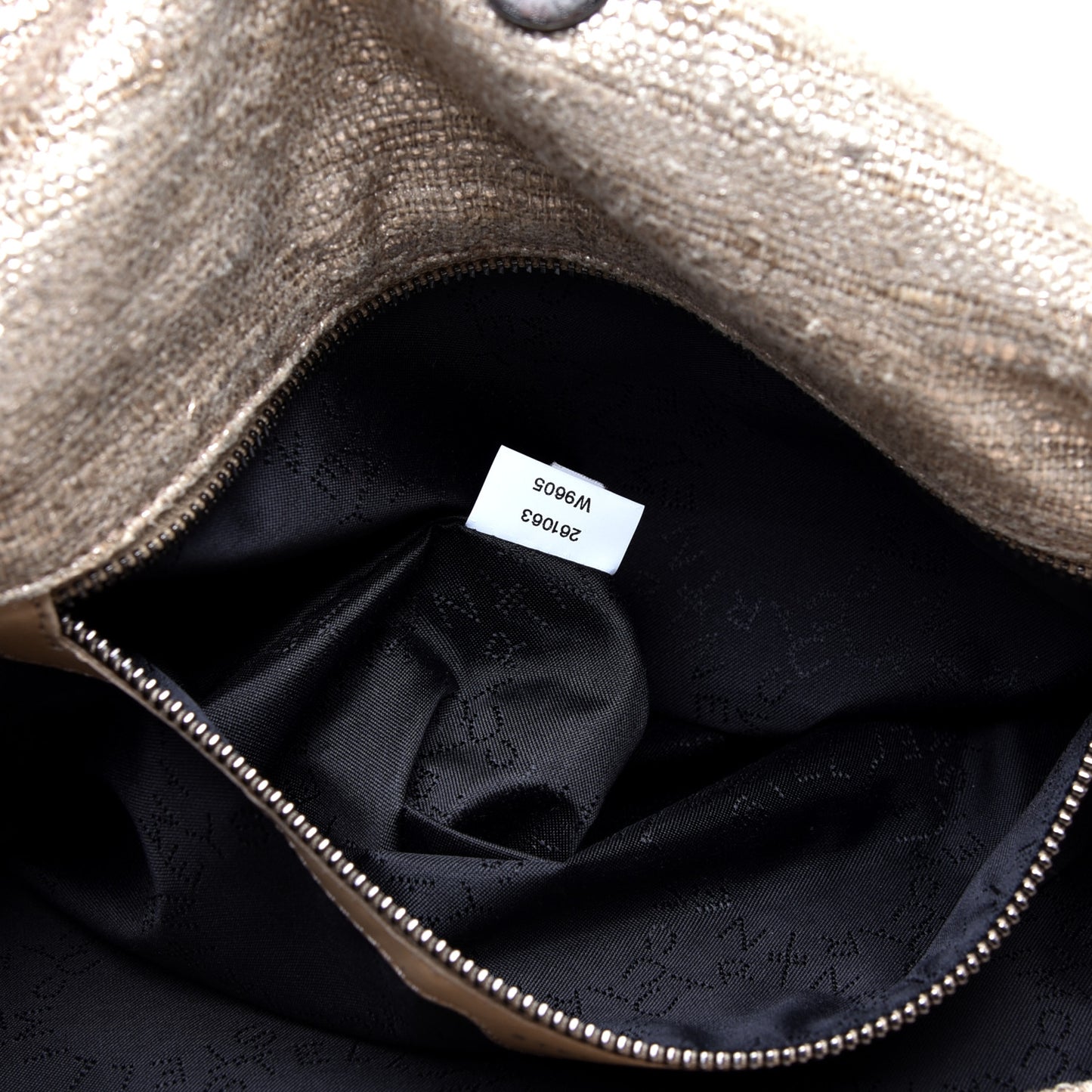 Metallic Linen Small Falabella Tote Taupe