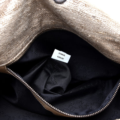 Stella McCartney Metallic Linen Small Falabella Tote Taupe 9 of 9