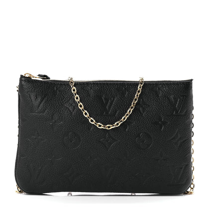 Louis Vuitton Empreinte Double Zip Pochette Black 1 of 8