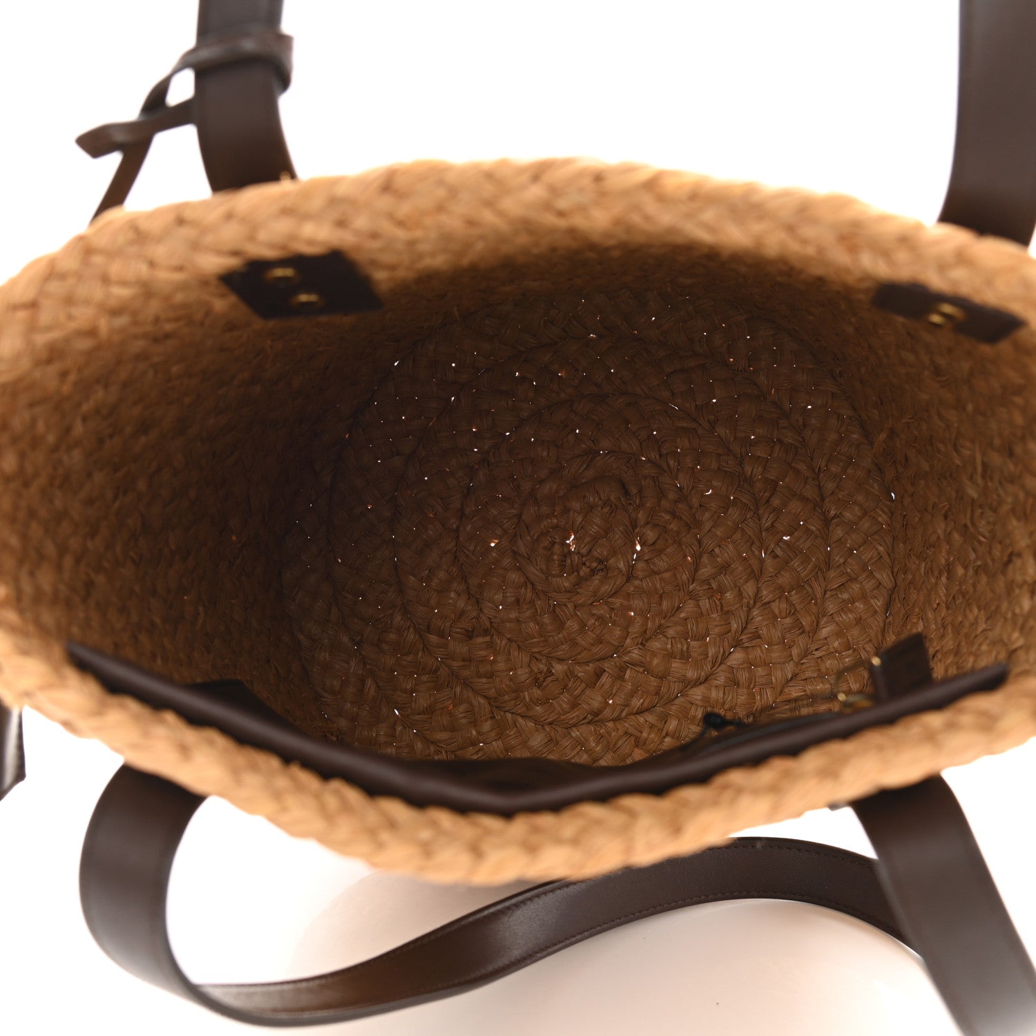 Saint Laurent Raffia Calfskin Small Panier Tote Naturale Nut 5 of 11