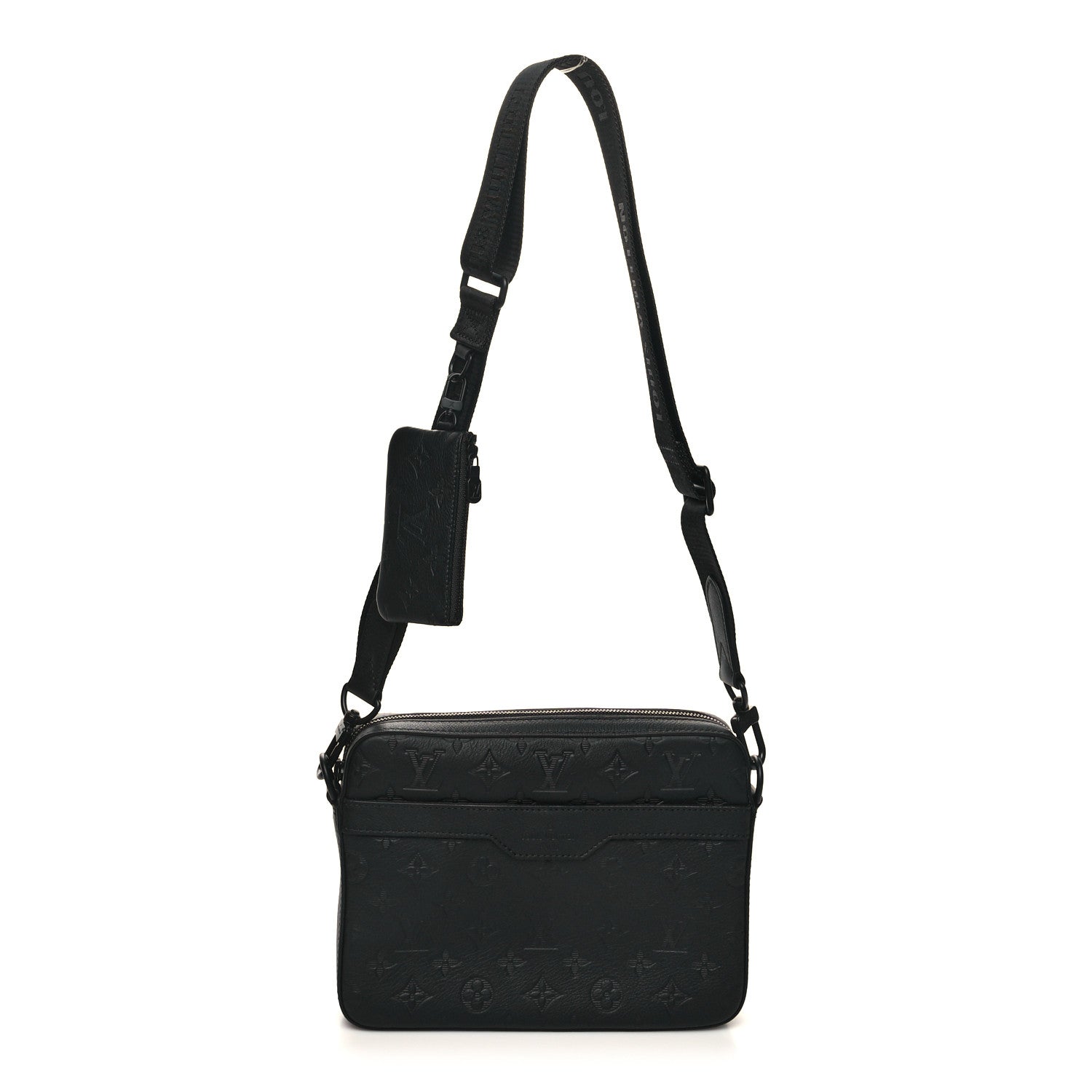 Louis Vuitton Calfskin Monogram Embossed Trio Messenger Black 2 of 13