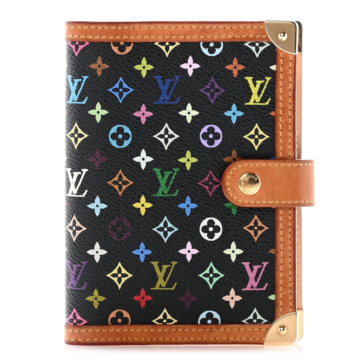 Louis Vuitton Monogram Multicolor Small Ring Agenda Cover Black 1 of 14