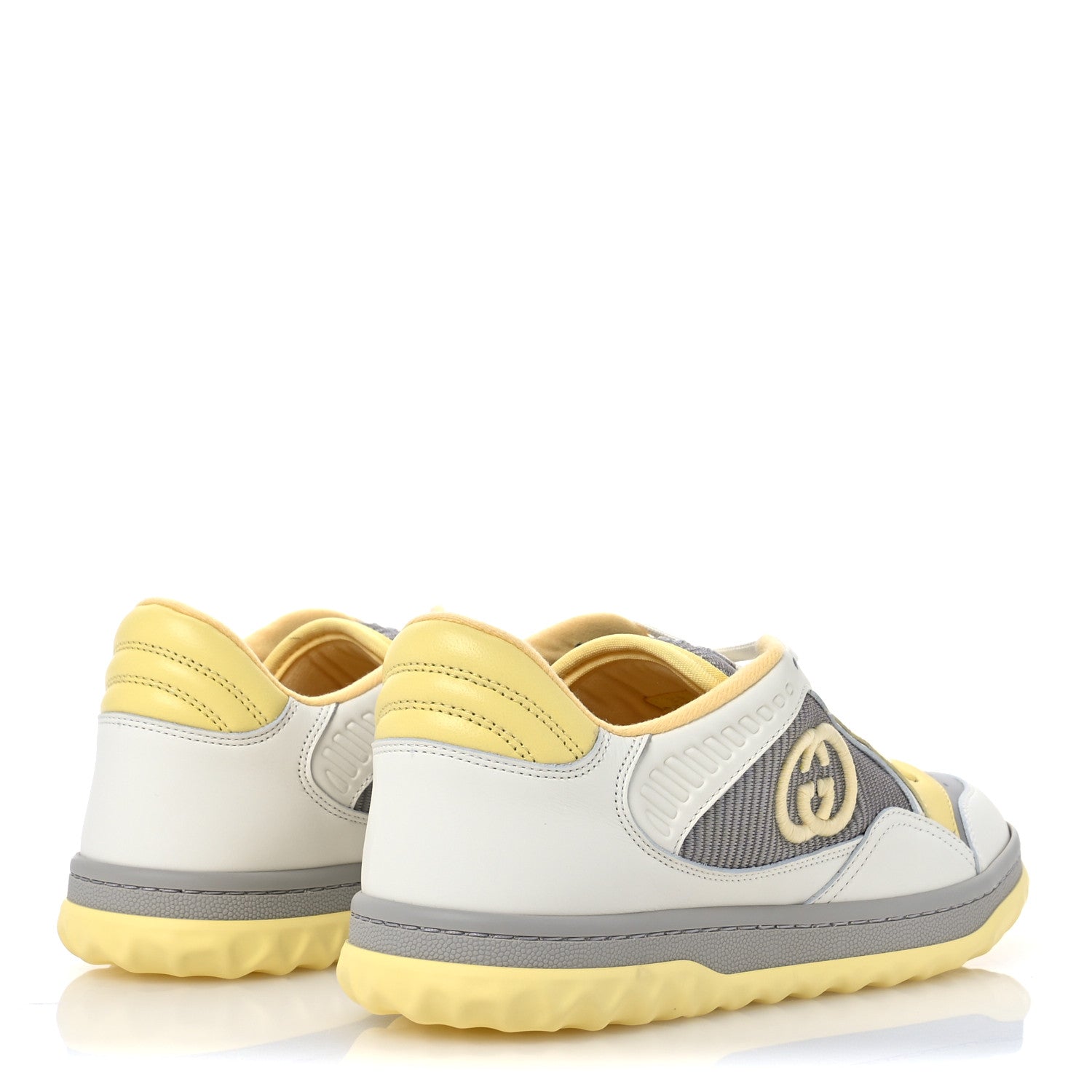Gucci Dali Soft Calfskin Womens Mac80 Sneakers 38 Off White Grey Sky Yellow 5 of 10