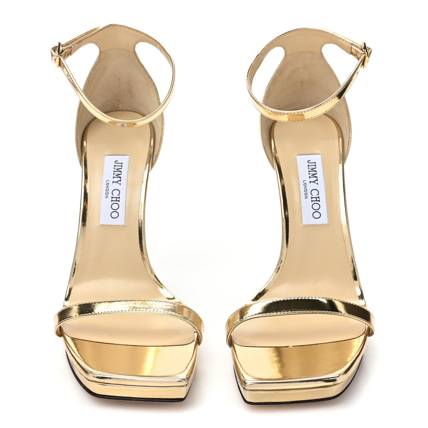 Metallic Calfskin Alva 120 Sandals 40.5 Gold