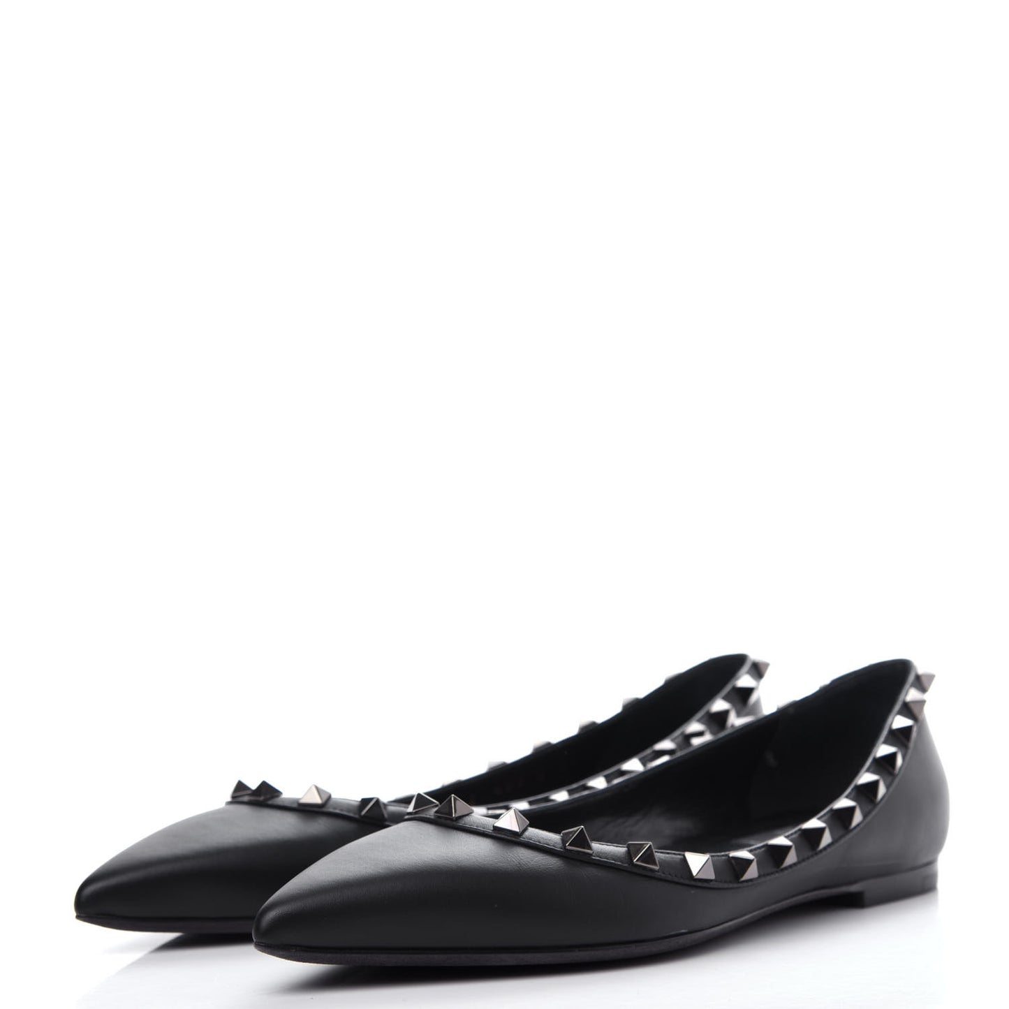 Nappa Rockstud Ballerina Flats 37 Black