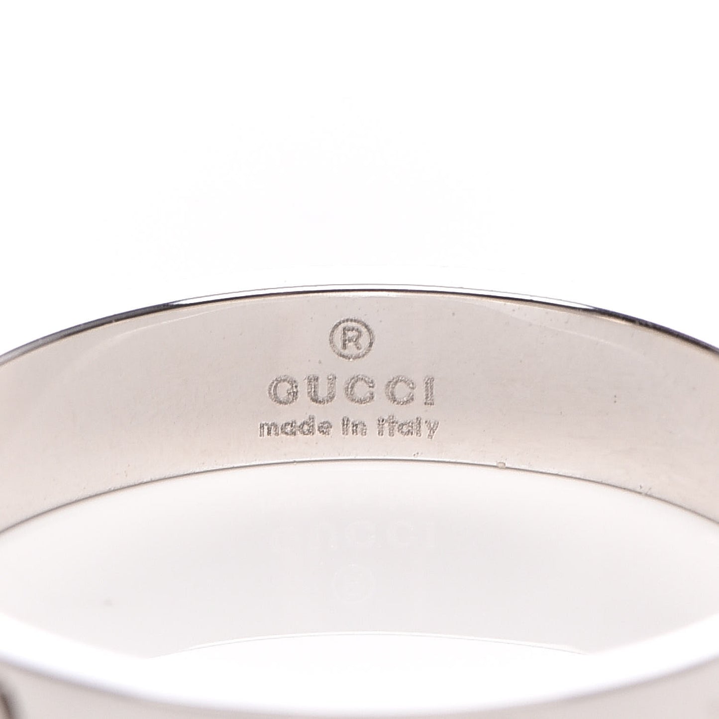 18K White Gold 4mm Icon Thin Band Ring 59 8.75