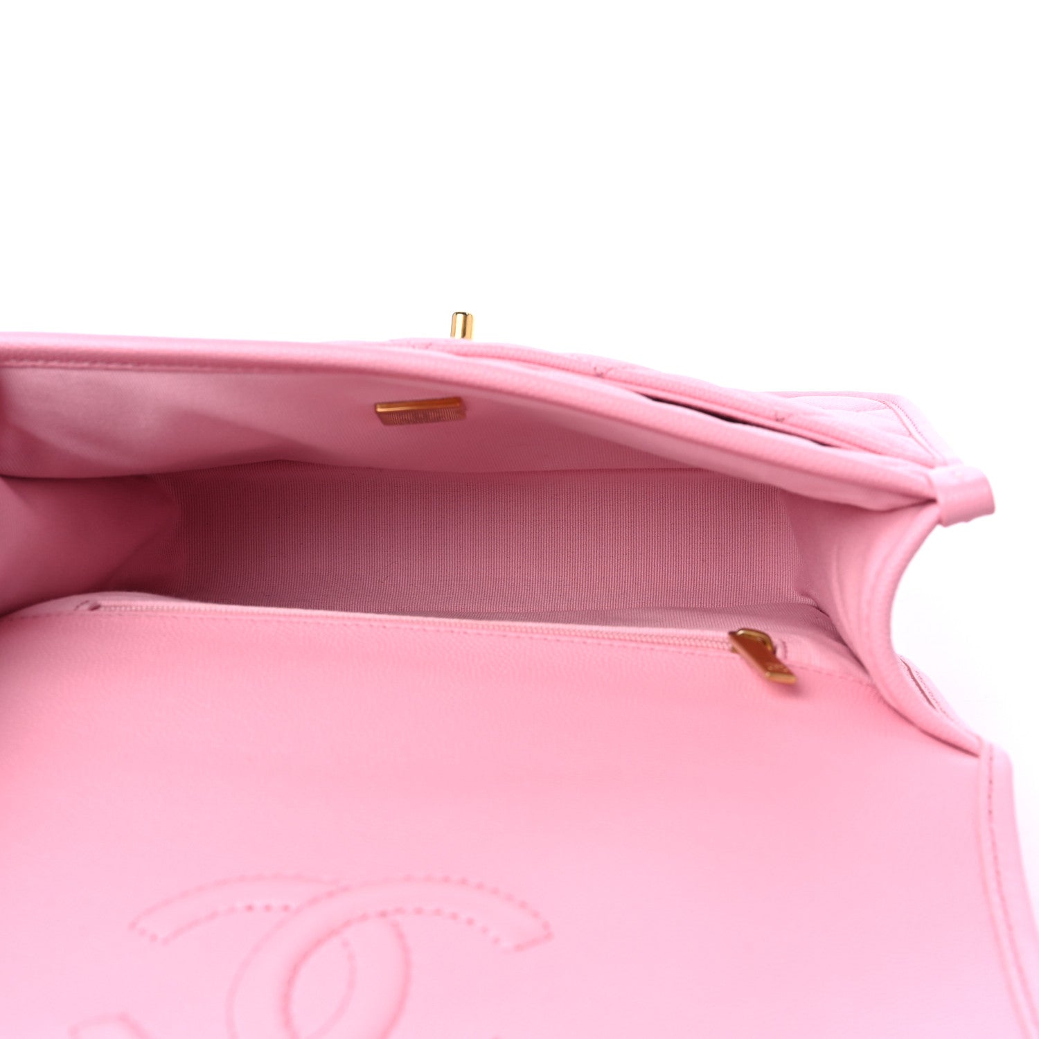 Chanel Caviar Quilted School Memory Small Top Handle Flap Pink 5 of 9
