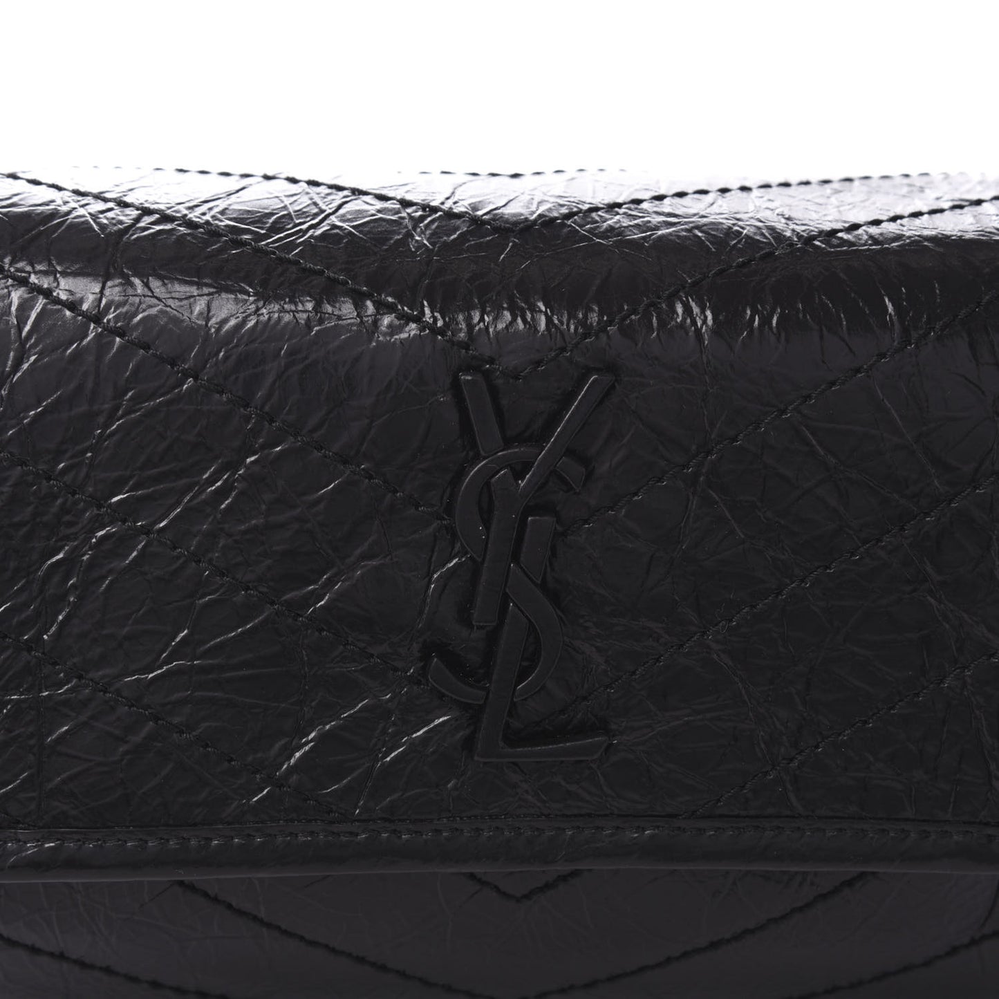 Crinkled Calfskin Matelasse Monogram Niki Body Bag Black