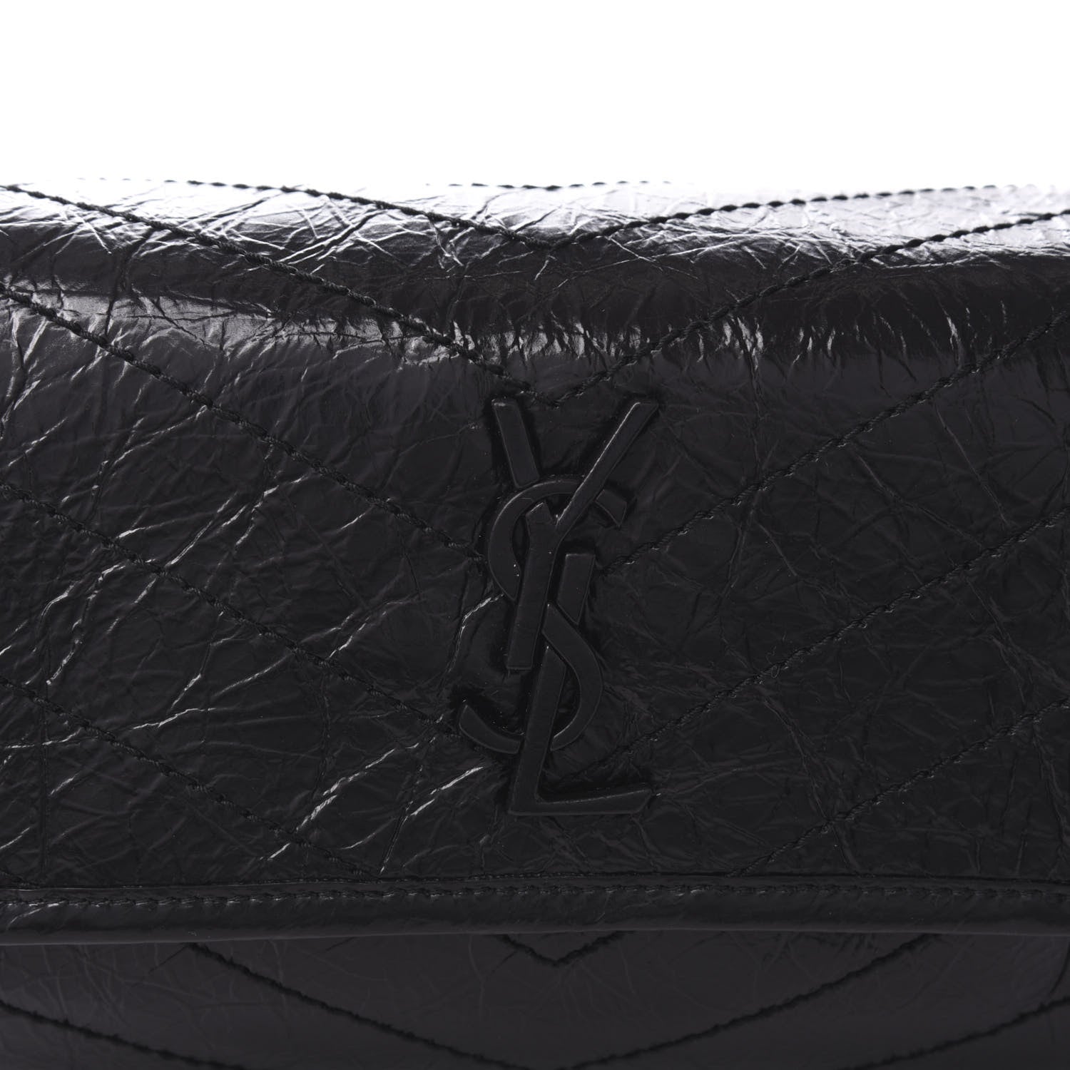 Saint Laurent Crinkled Calfskin Matelasse Monogram Niki Body Bag Black 10 of 10