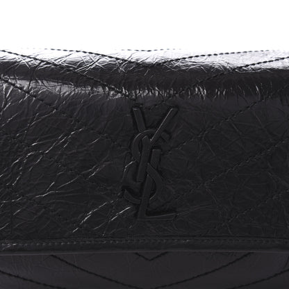 Saint Laurent Crinkled Calfskin Matelasse Monogram Niki Body Bag Black 10 of 10