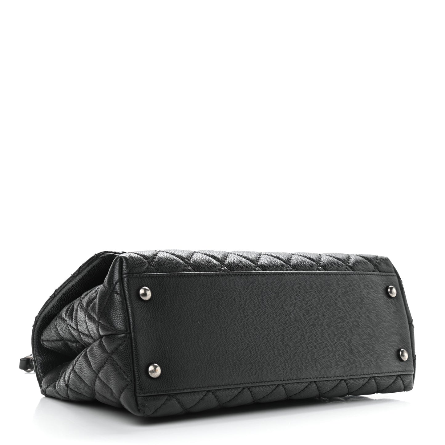 Caviar Quilted Small Coco Handle Flap Black