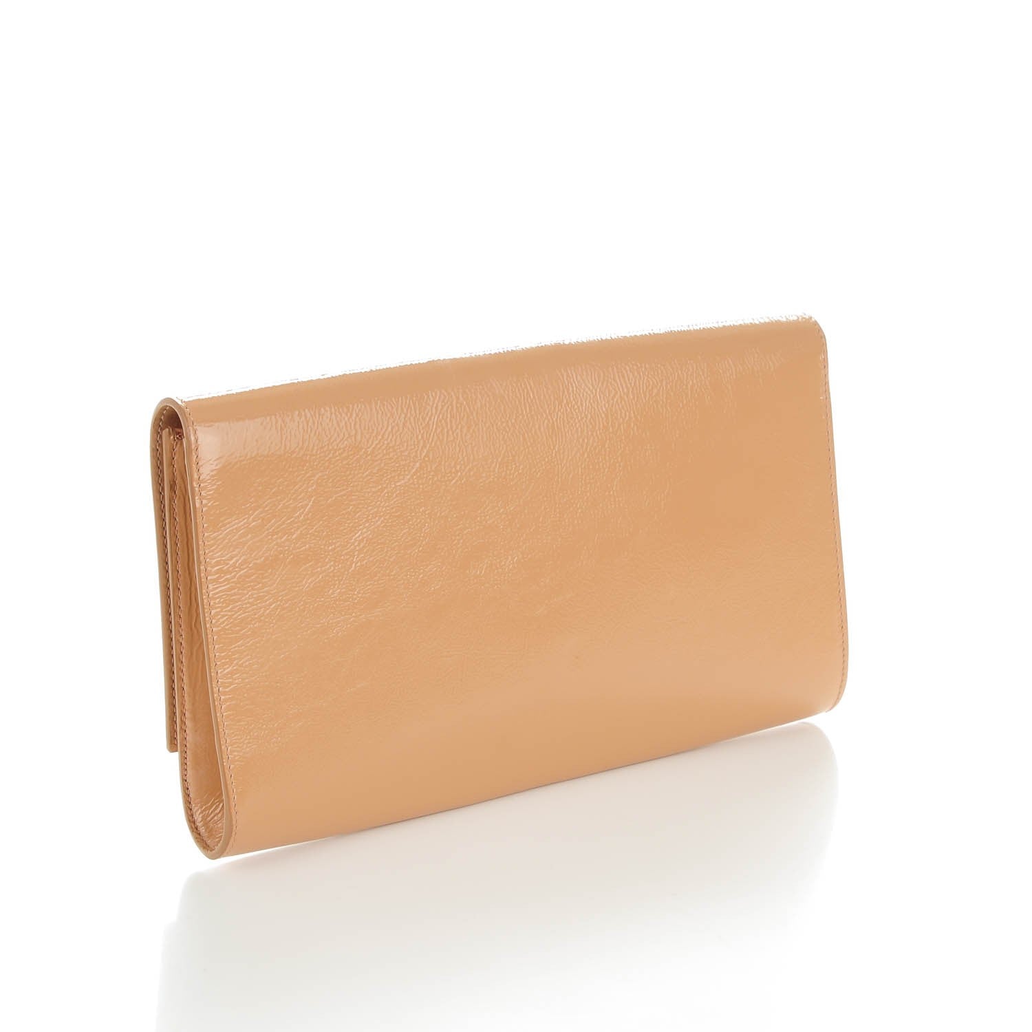 Saint Laurent Patent Calfskin Large Belle De Jour Clutch Nude 3 of 9