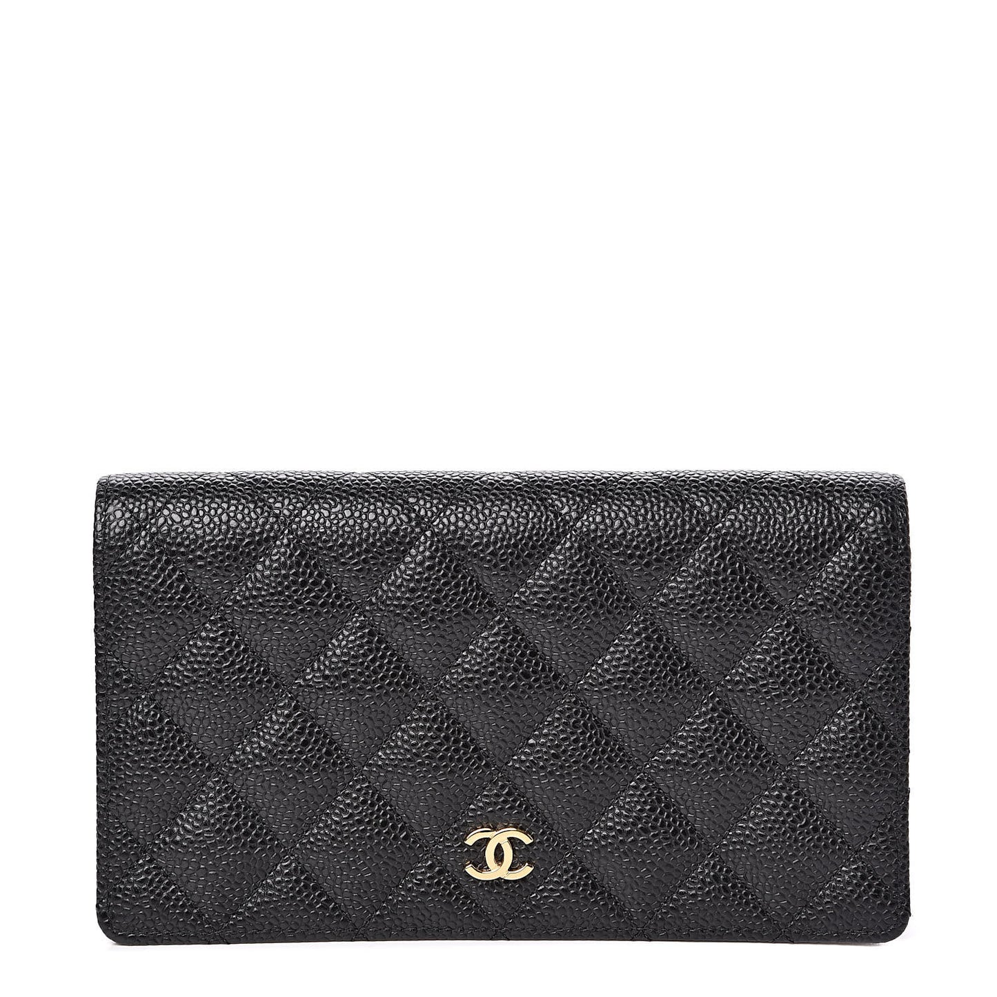Caviar Quilted Yen Wallet Black
