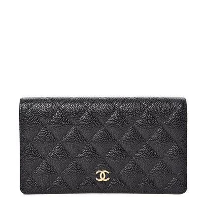 Chanel Caviar Quilted Yen Wallet Black 1 of 9