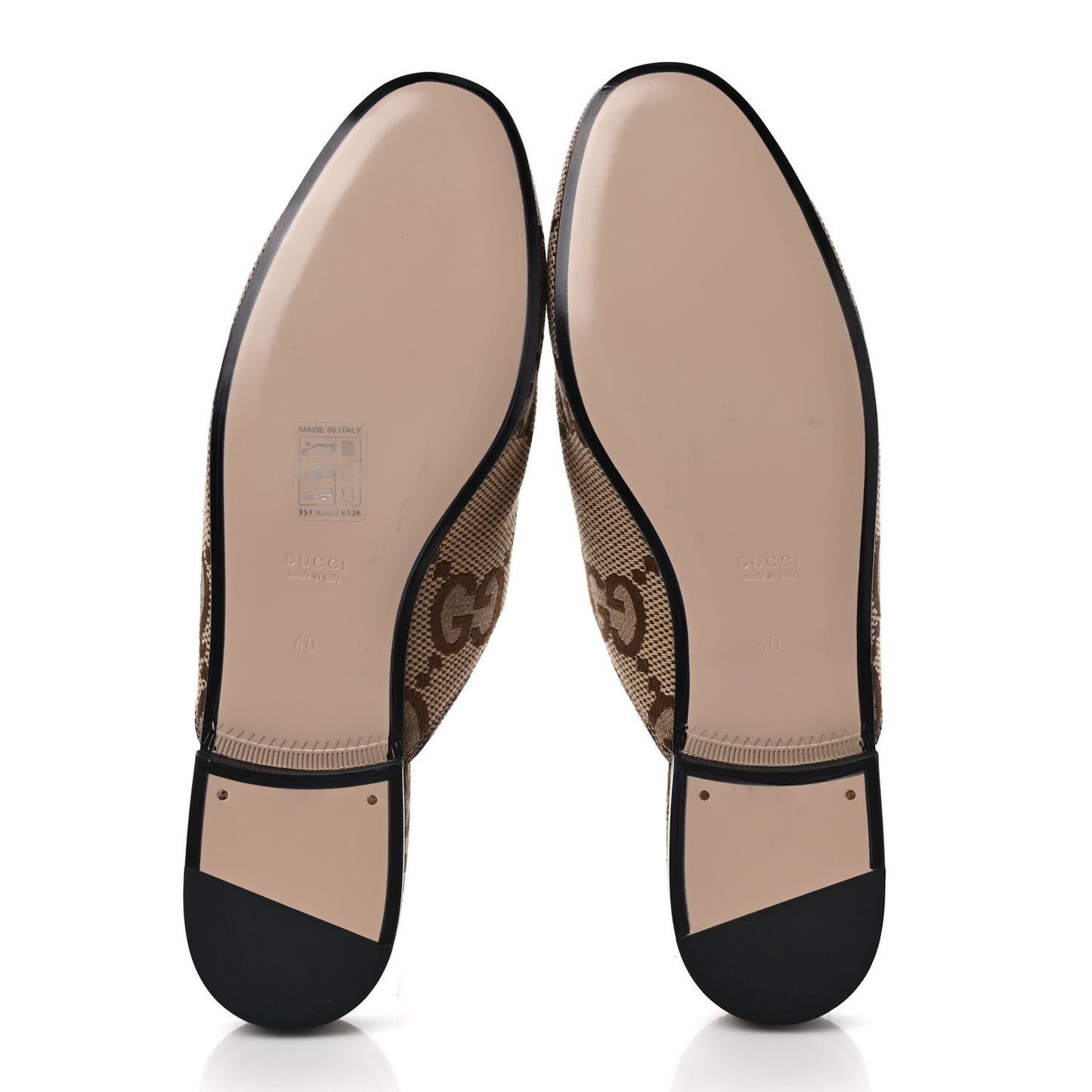 Monogram Jumbo GG Malaga Kid Womens Princetown Slippers 40 Camel Ebony New Acero Beige