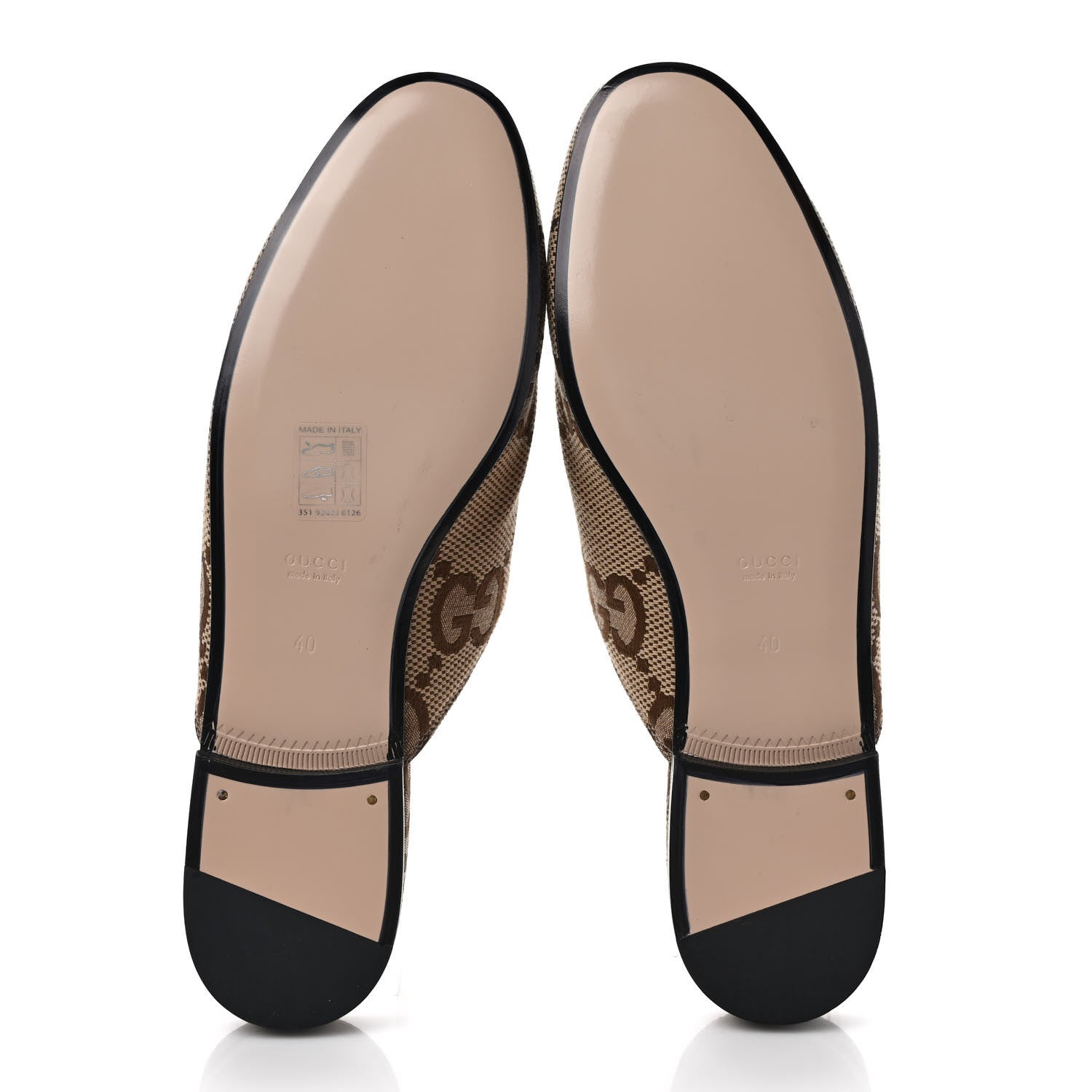 Gucci Monogram Jumbo GG Malaga Kid Womens Princetown Slippers 40 Camel Ebony New Acero Beige 5 of 8