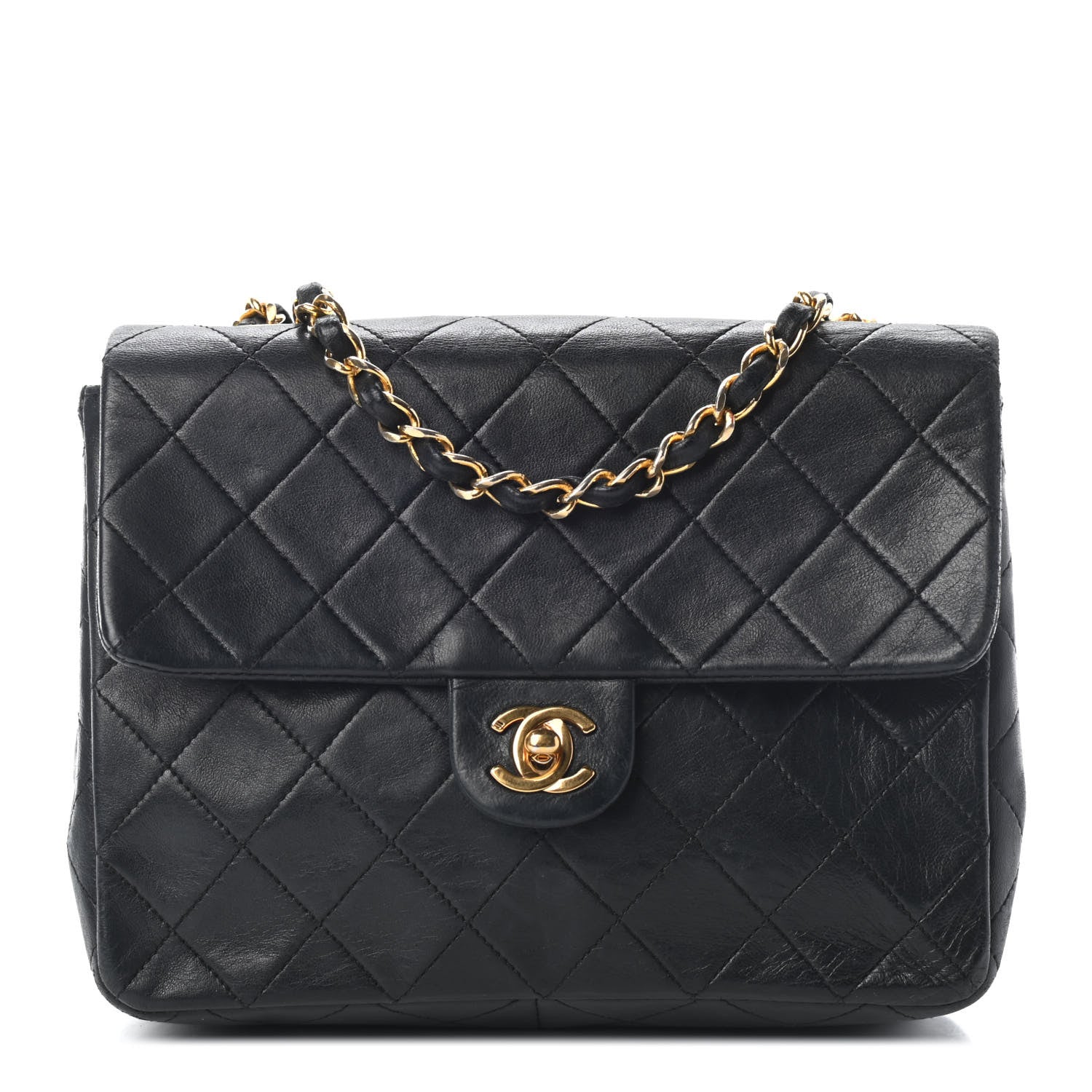 Chanel Lambskin Quilted Small Single Flap Black 1 of 9