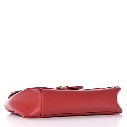 Gucci Calfskin Matelasse Small GG Marmont Shoulder Bag Hibiscus Red 4 of 13