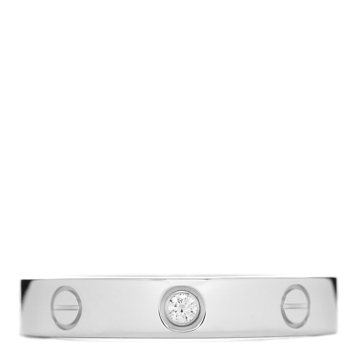 18K White Gold Diamond 4mm LOVE Wedding Band Ring 58 8.25