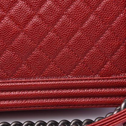 Chanel Caviar Quilted New Medium Boy Flap Dark Red 12 of 13