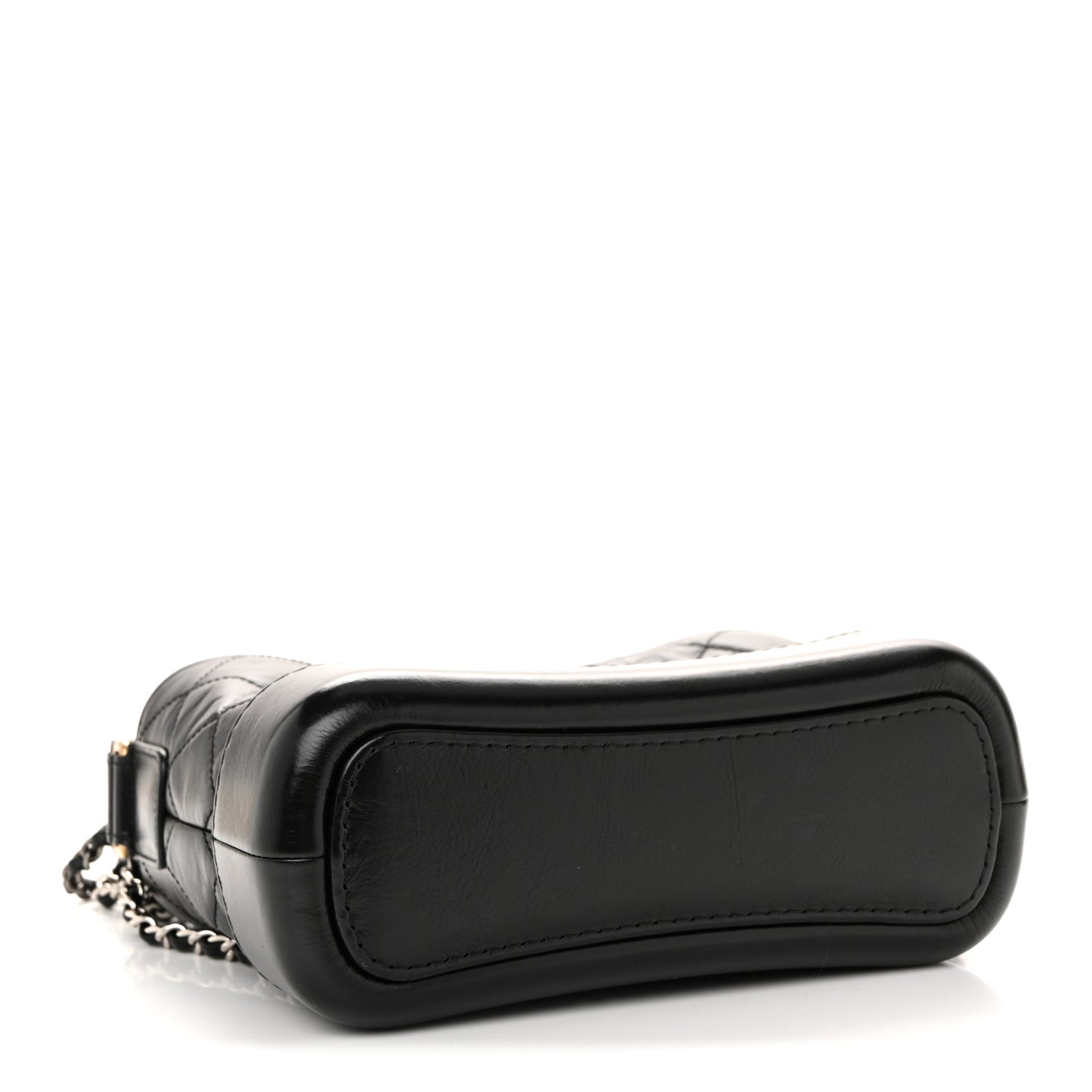 Aged Calfskin Quilted Small Gabrielle Hobo Black