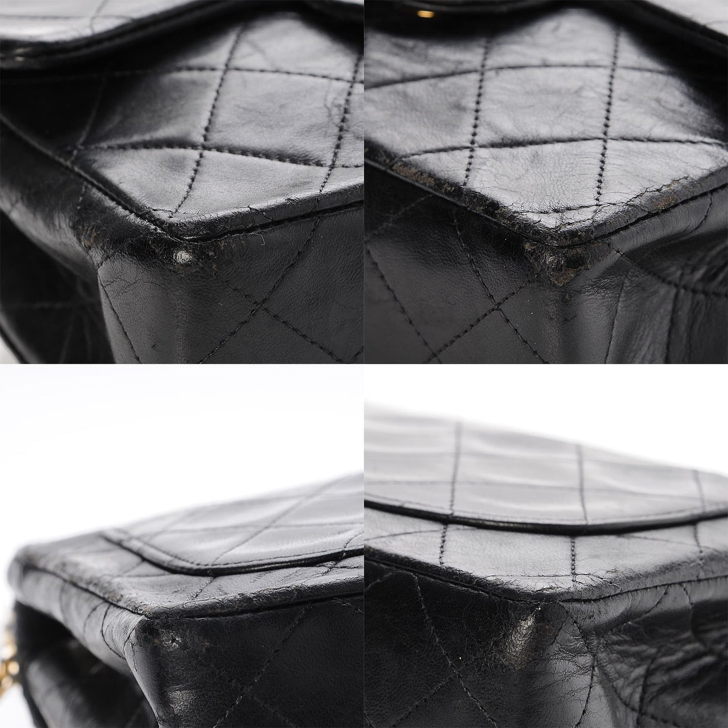 Lambskin Quilted Mini Square Flap Black