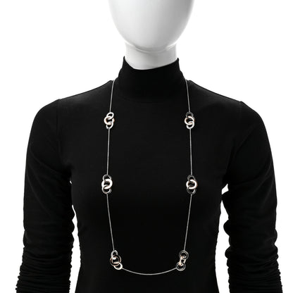 Tiffany Sterling Silver Rubedo 1837 Interlocking Circles Long Necklace 2 of 5