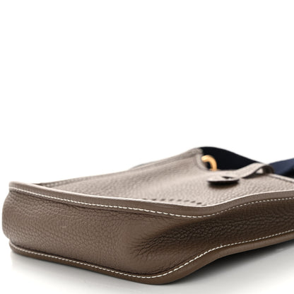 Hermes Taurillon Clemence Amazone Evelyne TPM Etoupe Bleu Indigo 9 of 10