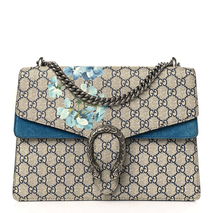Gucci GG Supreme Monogram Blooms Medium Dionysus Shoulder Bag Beige Navy Vintage Blue 1 of 9
