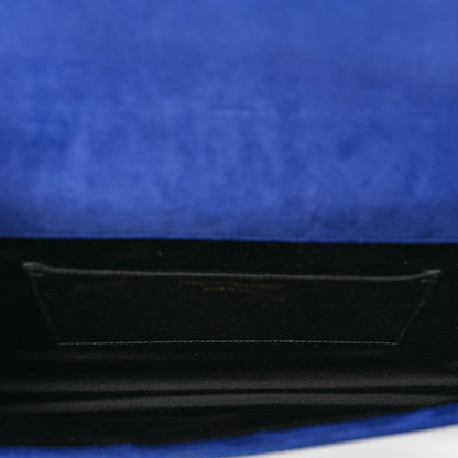 Saint Laurent Patent Calfskin Monogram Large Belle De Jour Clutch Royal Blue 5 of 8