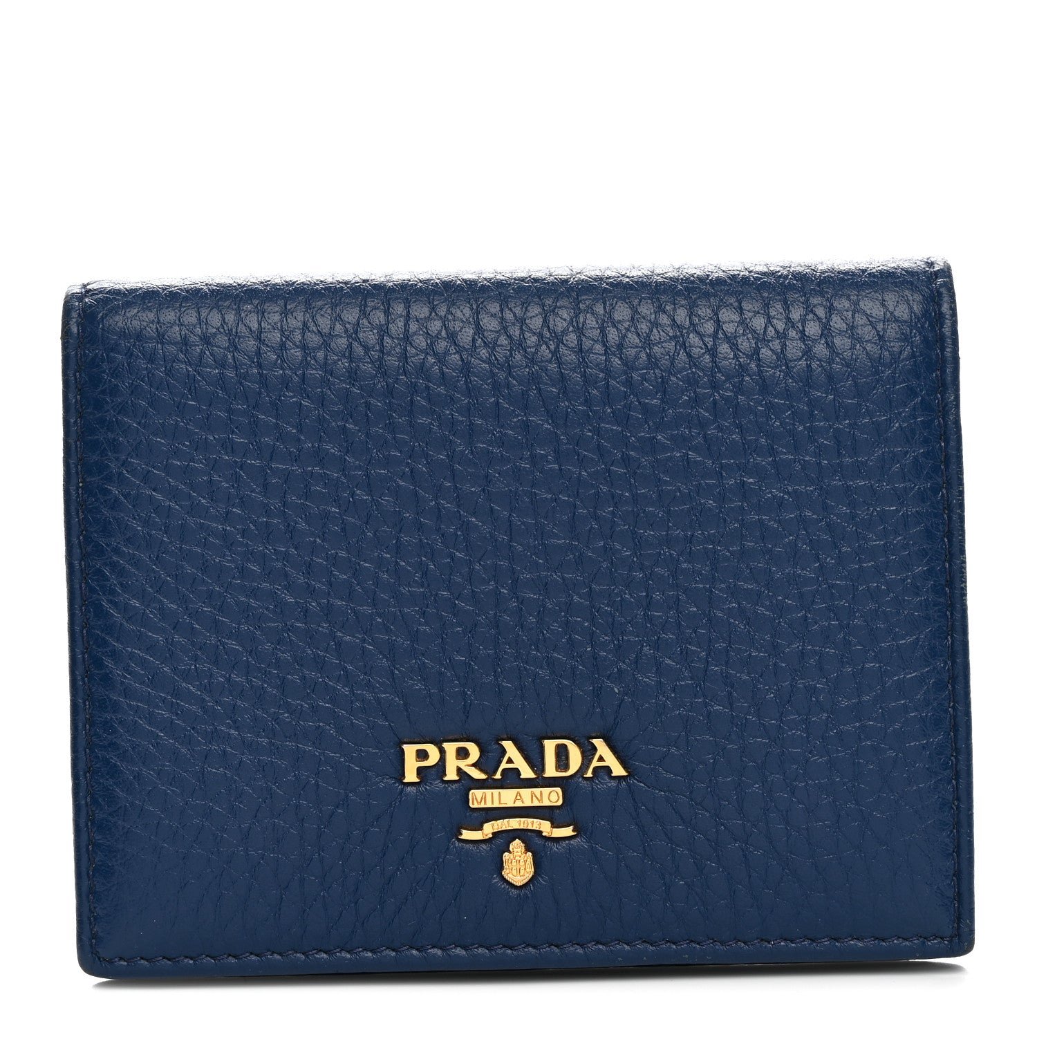 Prada Vitello Daino Small Bi-Fold Wallet Bluette Bluette 1 of 11