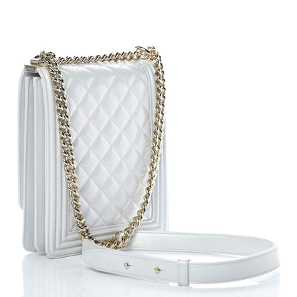 Chanel Calfskin Quilted North South Boy Flap Grey 3 of 10