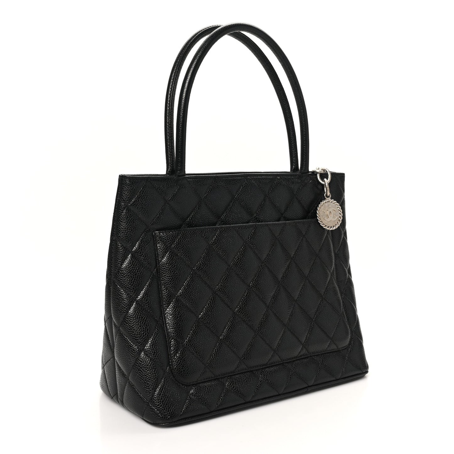 Caviar Quilted Medallion Tote Black