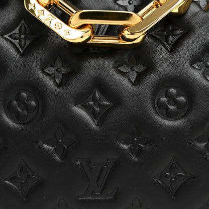 Louis Vuitton Lambskin Embossed Monogram Coussin BB Black 10 of 12