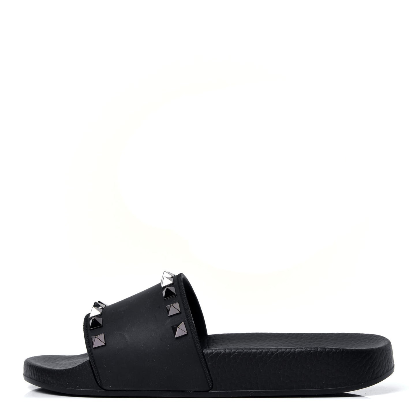Rubber Rockstud Slide Sandals 35 Black