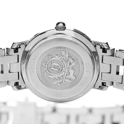 Hermes Stainless Steel Pink Mother of Pearl 24mm Clipper Quartz Watch 5 of 9