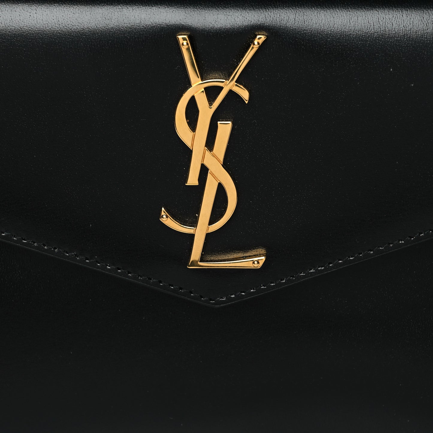Smooth Shiny Calfskin Monogram Uptown Pouch Black